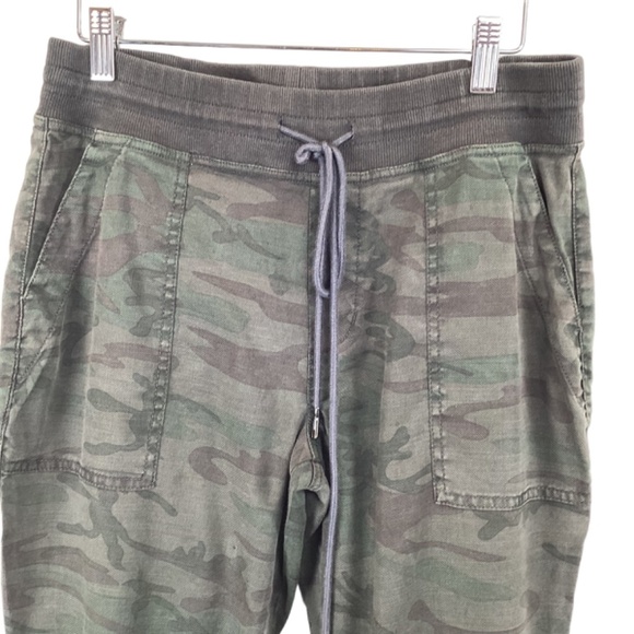 Level 99 Gabrielle Jogger Pants Size Small Camo Linen Tencel Lyocell Mid-Rise - Picture 3 of 11